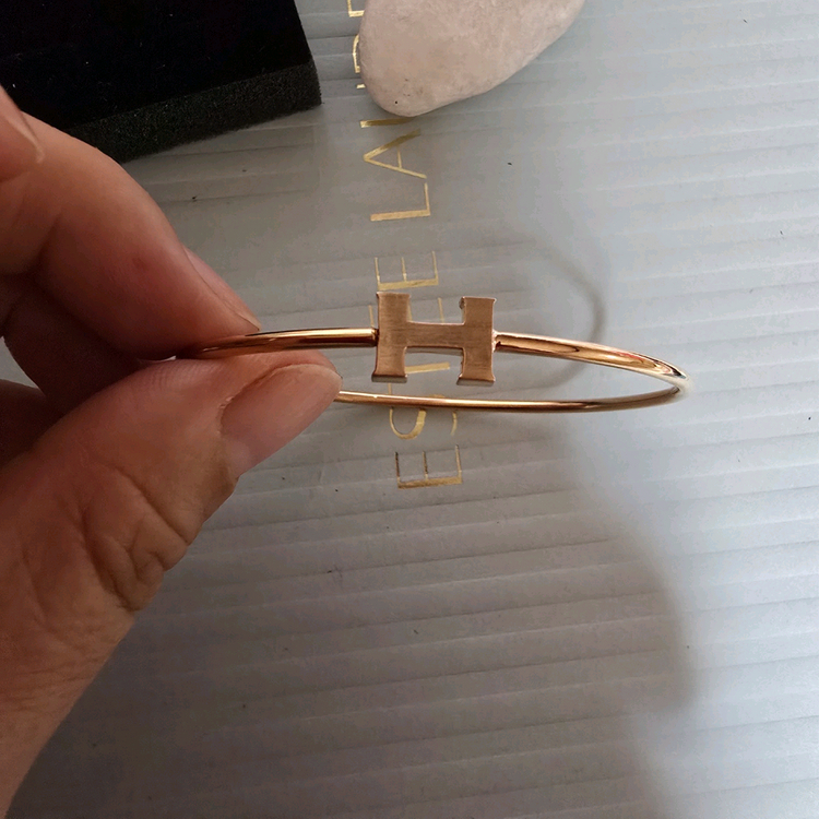 18k핑크골드 와이어 뱅글 팔찌--1