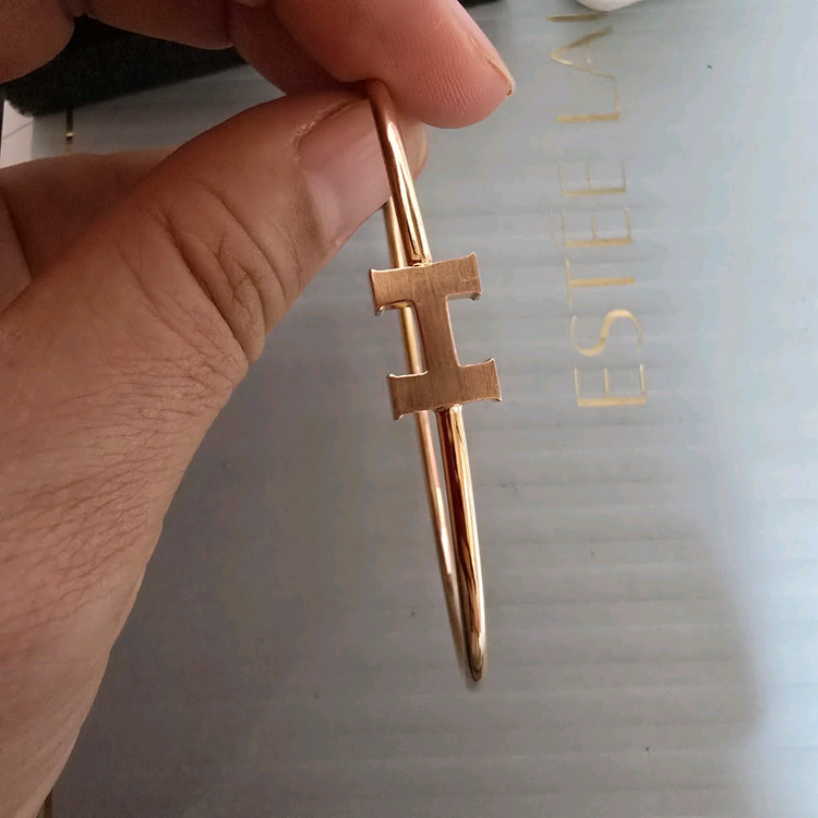 18k핑크골드 와이어 뱅글 팔찌--2