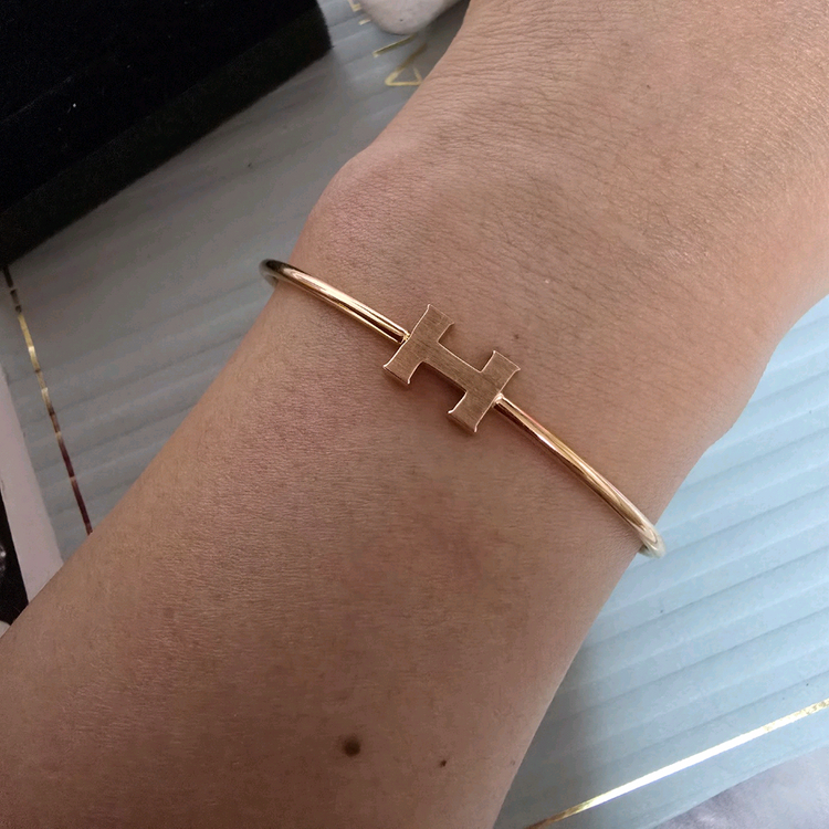 18k핑크골드 와이어 뱅글 팔찌--8