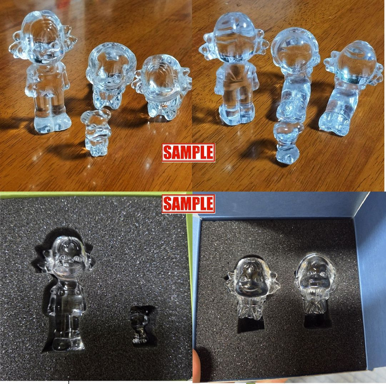 후지야 페코짱 peko 롱 천수건 페코 포코 방울 수레 장난감 크리스탈 유리 인형 4점 페코 포코 랜드 하우스--2