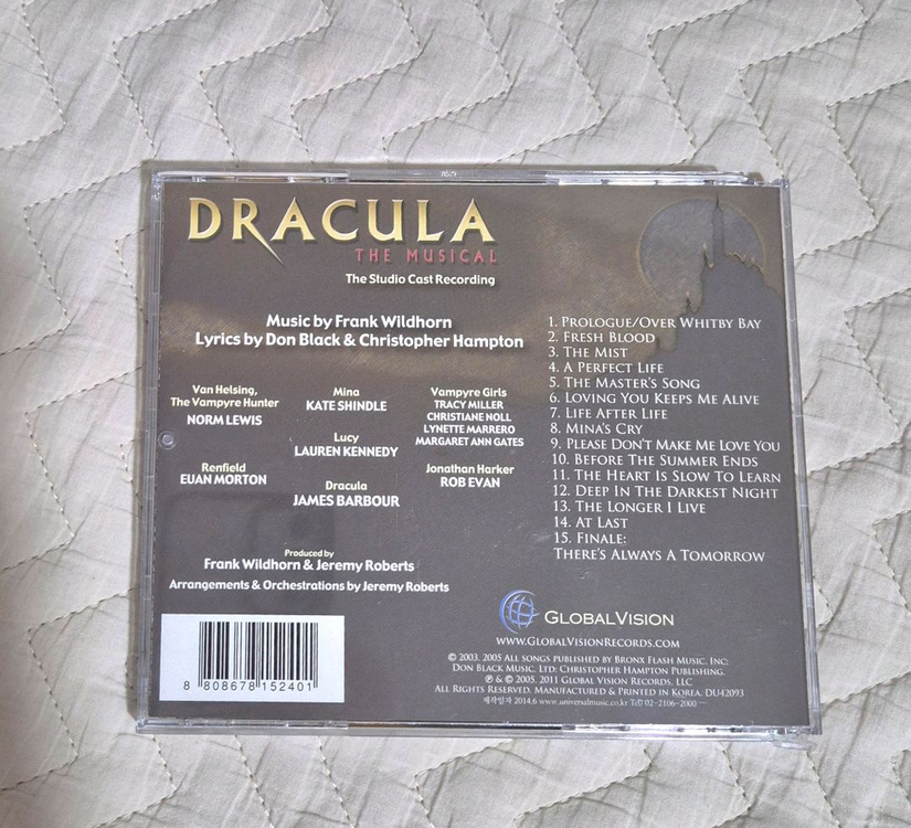 뮤지컬 드라큘라 ost 공식 앨범 CD - 정식 외국판 이미지