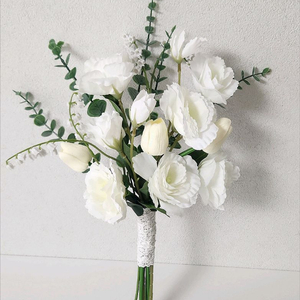 새상품)고급 리시안서스 튤립 은방울꽃 유칼립투스 조화 부케