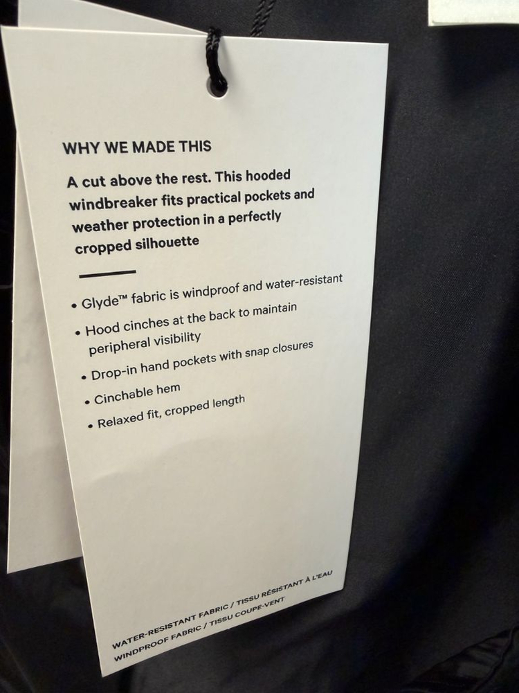 (새제품) 룰루레몬 크롭 유틸리티 윈드브레이커 블랙 S--6