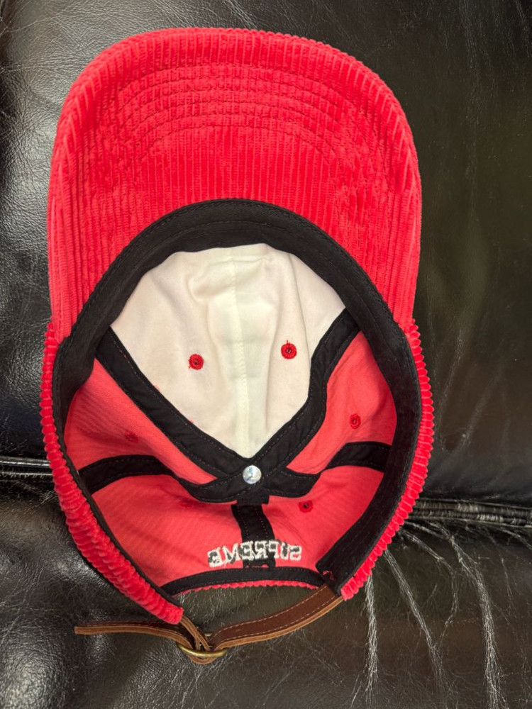 슈프림 코듀로이 레드 볼캡--5