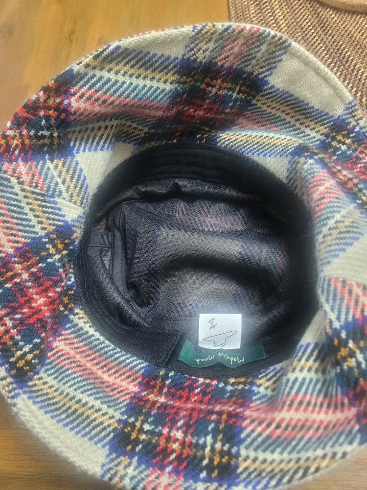 모데스트 무드 잉글랜드 체크 버킷햇--6