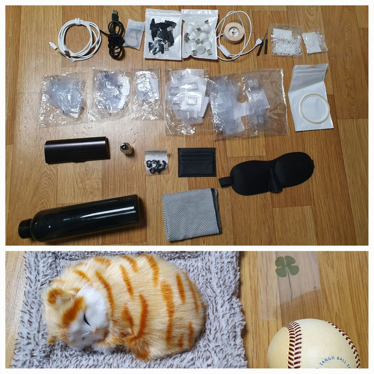 생활용품 잡동사니 일괄 USB LED 조명 케이블 안경 용품--0