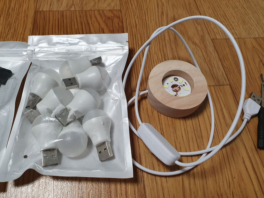 생활용품 잡동사니 일괄 USB LED 조명 케이블 안경 용품--5