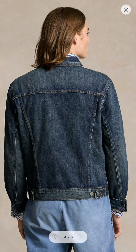 (교신가능 내용있음)폴로(Polo) 페이티드 데님 트러커 재킷 S--4