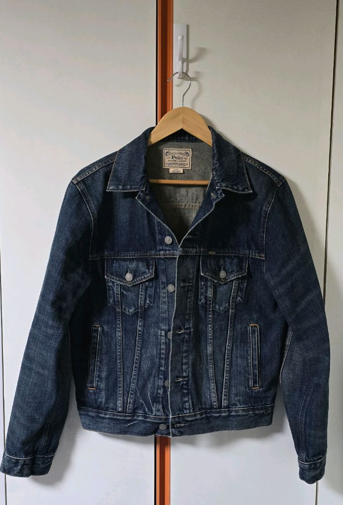 (교신가능 내용있음)폴로(Polo) 페이티드 데님 트러커 재킷 S--6
