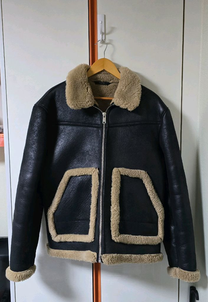 자라 무스탕 양털 자켓 L 100 (가죽 아닙니다)--0