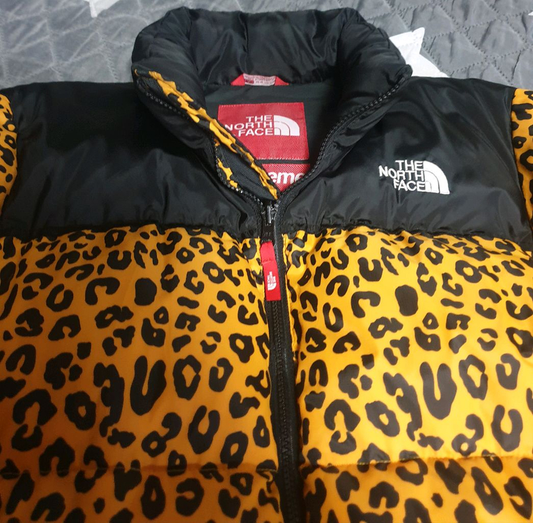 노스페이스 슈프림 11fw 레오파드 눕시 치토스 패딩 (L)--1