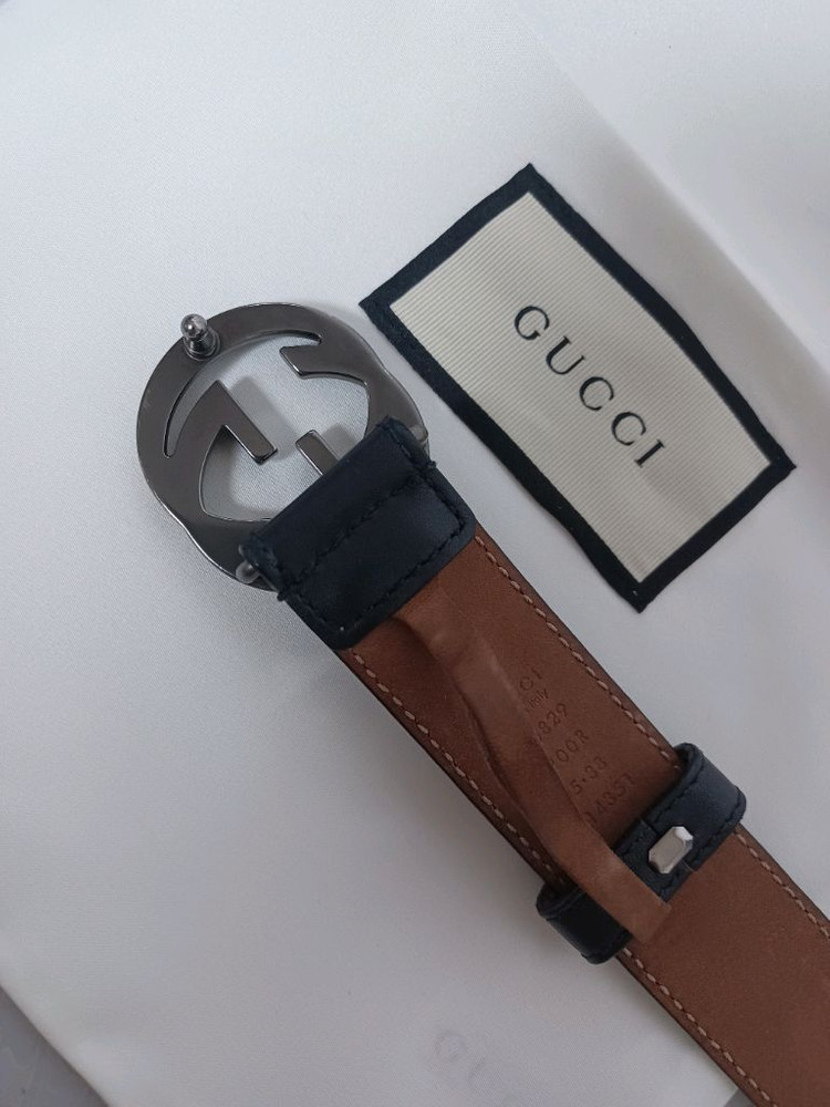 구찌 인터로킹 남성벨트 95 정품 이미지