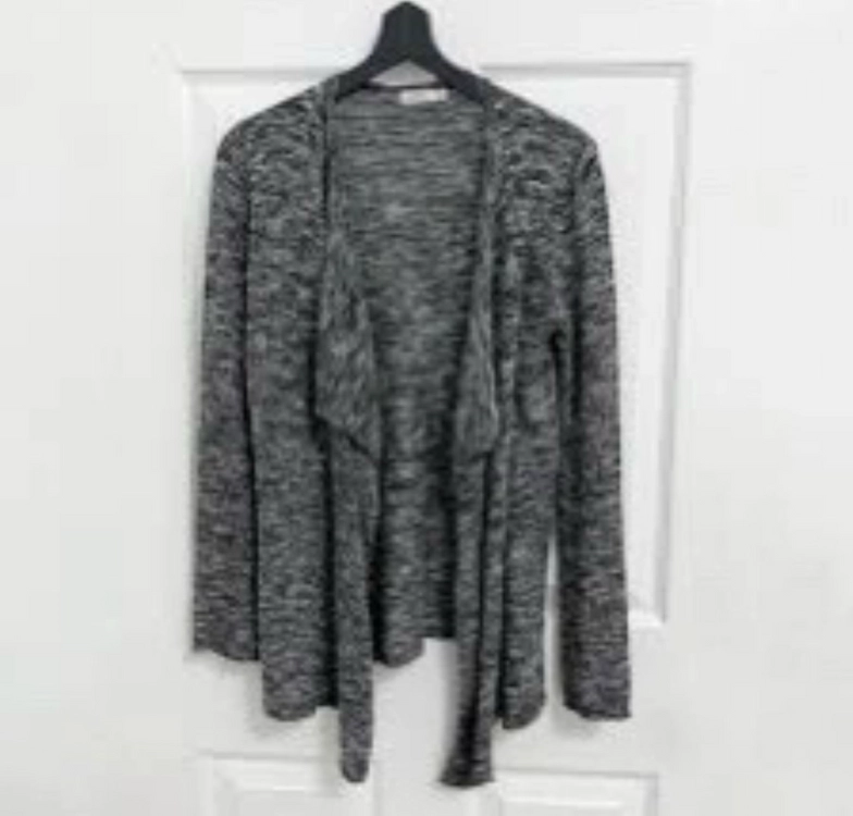 Bershka 루즈핏 니트 롱 가디건 그레이 이미지