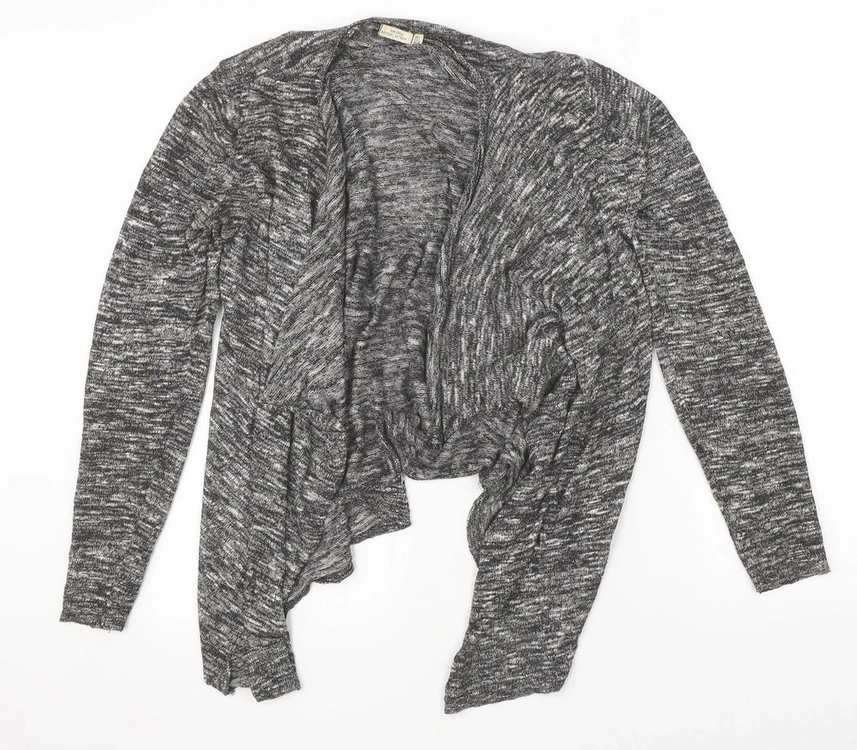 Bershka 루즈핏 니트 롱 가디건 그레이 이미지