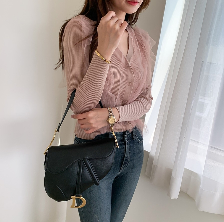 [새상품] 망사 날개 슬림 니트 가디건--2