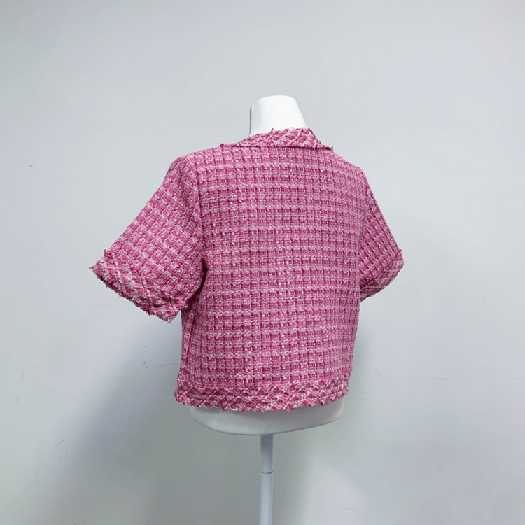 [새상품] 세인트 컬러 트위드 반팔 자켓--2