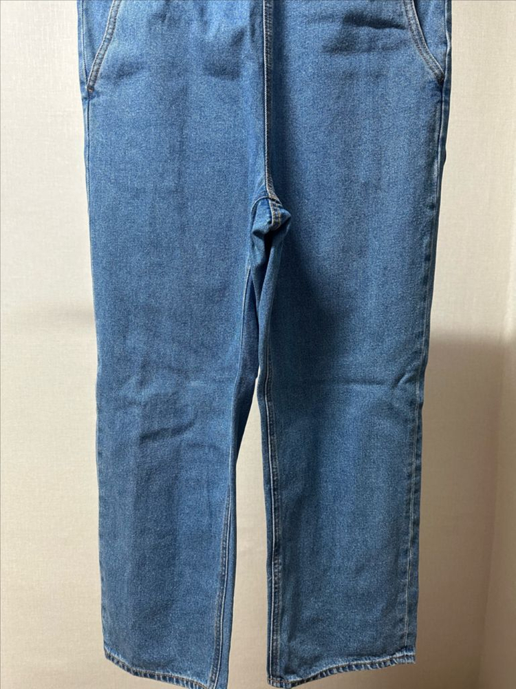 (새상품) 스파오 데님 와이드 멜빵바지--4