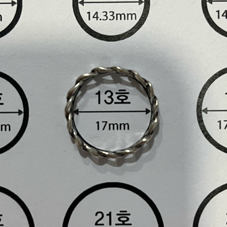 가벼운 체인 925 실버 은 반지 #13 이미지