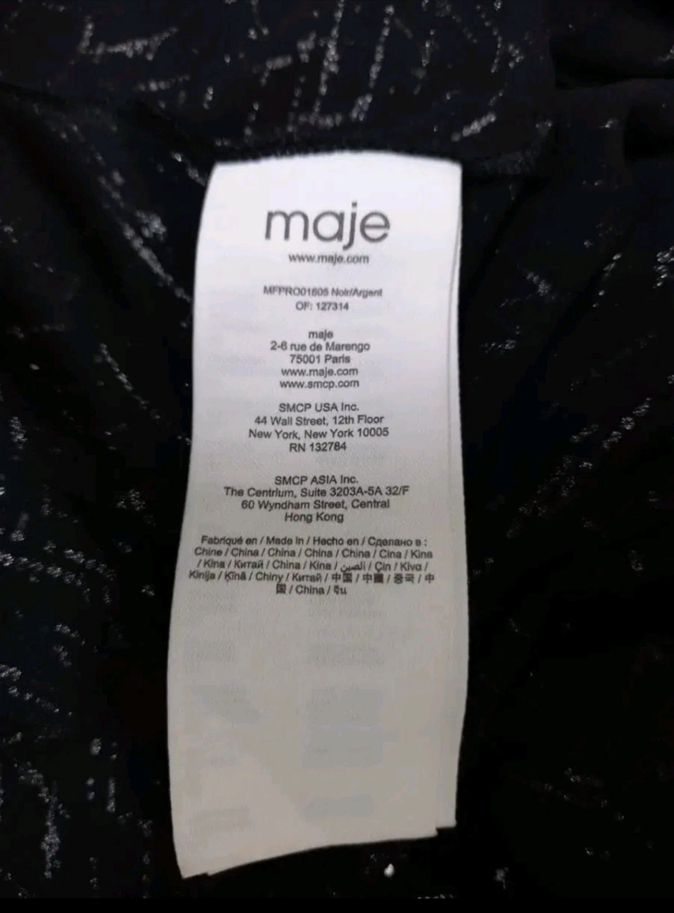 새 마쥬 MAJE 쉬폰 시스루 맥시 롱 원피스 55.66 이미지