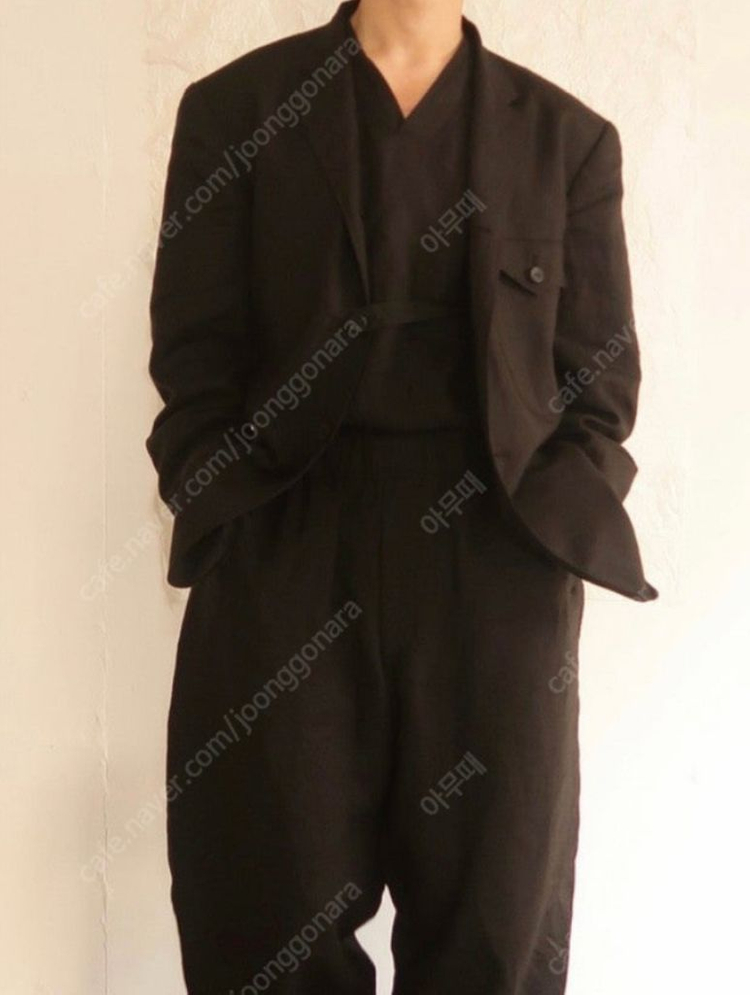 고이(GOI) Wide angle jacket pure linen / black / Free 이미지