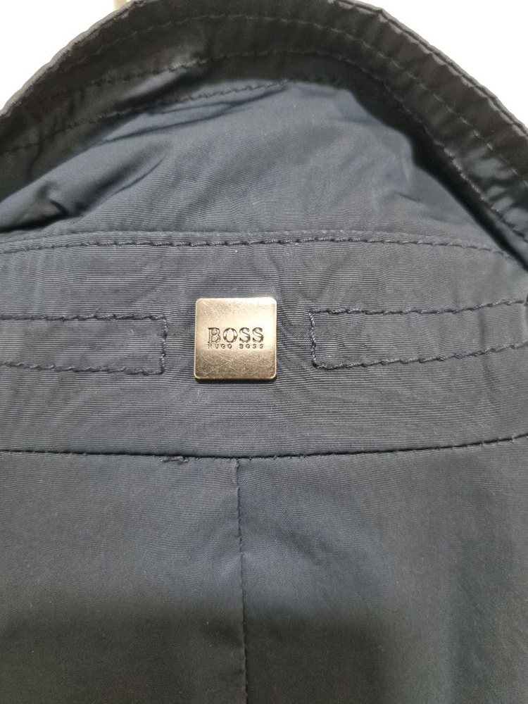 남성 휴고보스 트렌치 맥코트 자켓 네이비 이미지