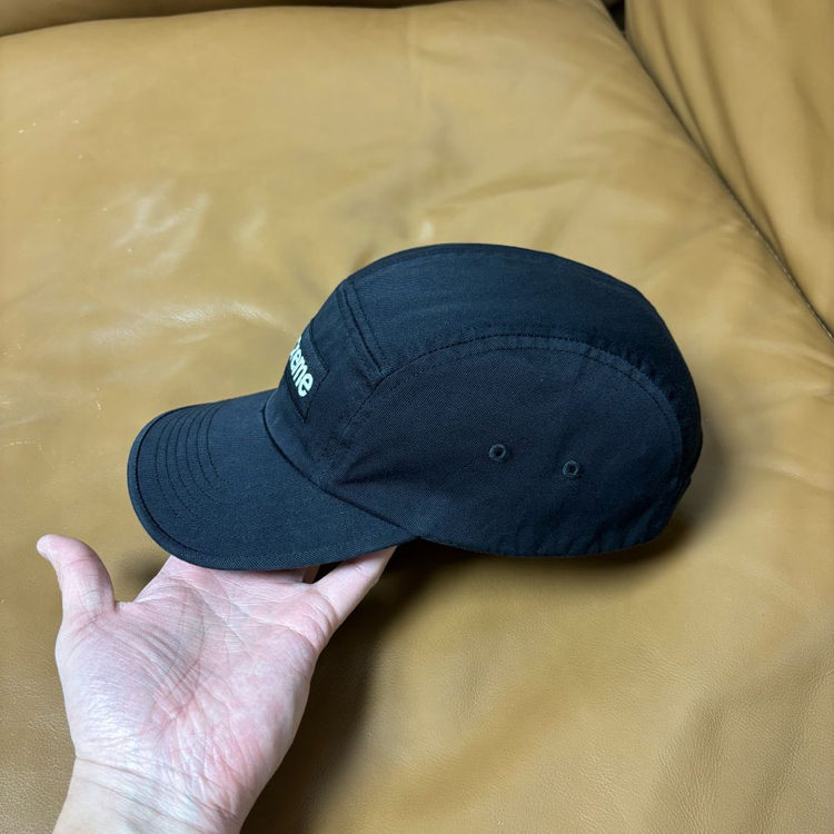 슈프림 캠프캡 모자 박스로고 24ss 워시드 치노 블랙--4