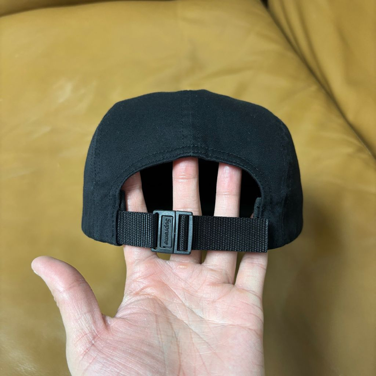 슈프림 캠프캡 모자 박스로고 24ss 워시드 치노 블랙--7