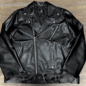 콜릿 오버핏 마일드레더 라이더자켓 [벨트탈부착]