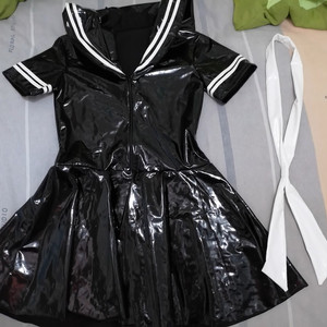 택포/ JK 제복풍 에나멜 세일러 원피스 (4방향 신축성/코스프레용)