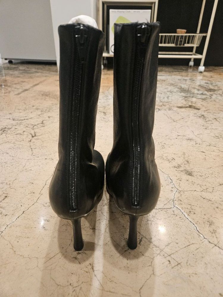 보테가 베네타 여성 블랙 레더 볼드 부츠힐 새상품 미착용 사이즈 38--3