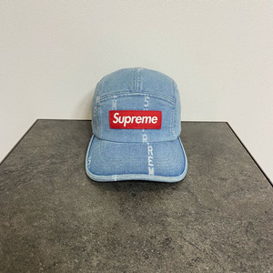 (OS) 슈프림 박스로고 캠프캡 모자 워시드 데님
