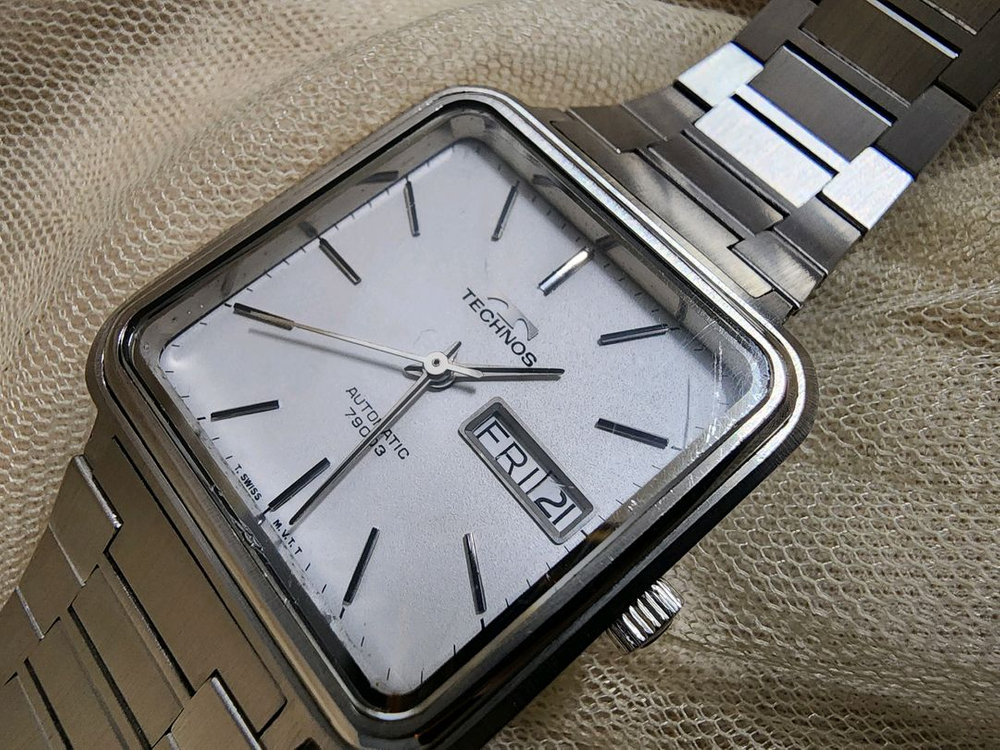 스위스 테크노스 79003 사각 오토매틱 빈티지시계--6