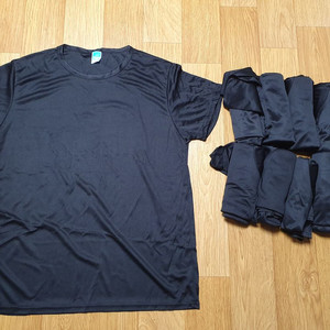 검정 티셔츠 11장 일괄 폴리에스터 반팔 셔츠 블랙 M 사이즈