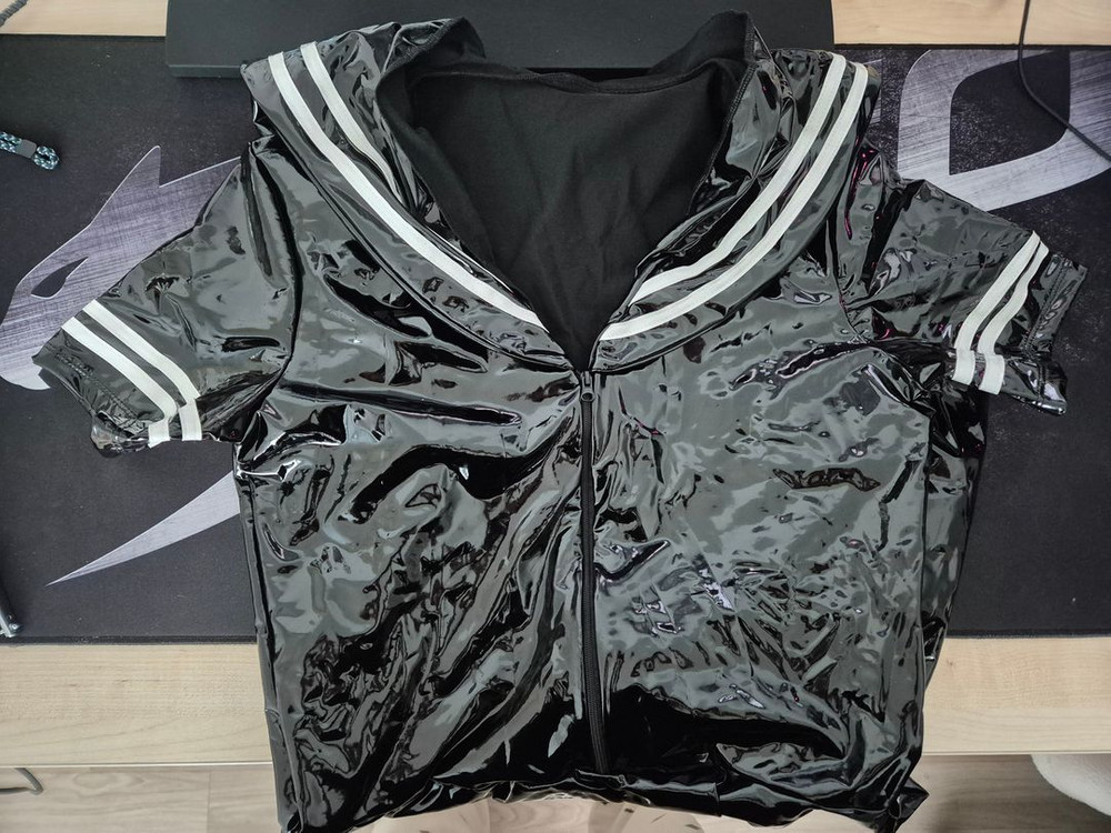 택포/ JK 제복풍 에나멜 세일러 원피스 (4방향 신축성/코스프레용)--3