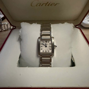 까르띠에 탱크 프랑세즈 스틸 다이아 쿼츠