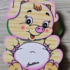 바르톨루치 돼지 원목 메모 홀더 집게