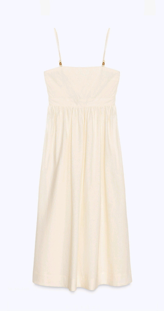 자라 린넨 롱 원피스 휴가 휴양지 여신 원피스--4