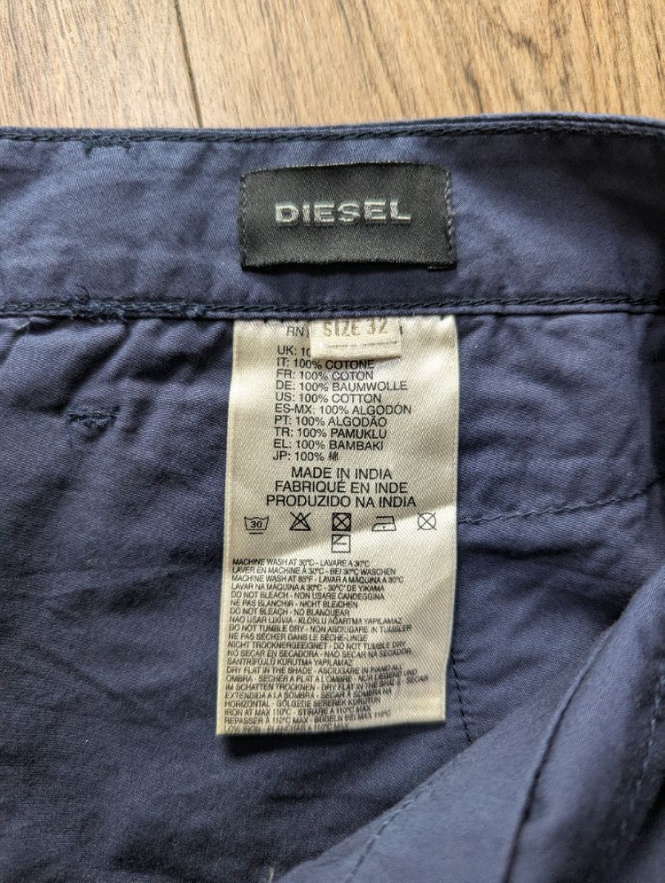 DIESEL 디젤 코튼 치노 네이비 반바지 (32)--1