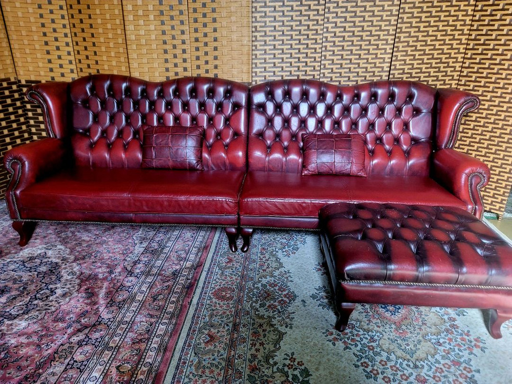 *소파맨*MADE IN ITALY*정품* 엔틱소파*오토만 스툴세트 이미지