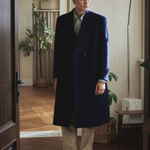 새상품)아틀리에델디오 멜톤 울 더블 코트100M-다크네이비