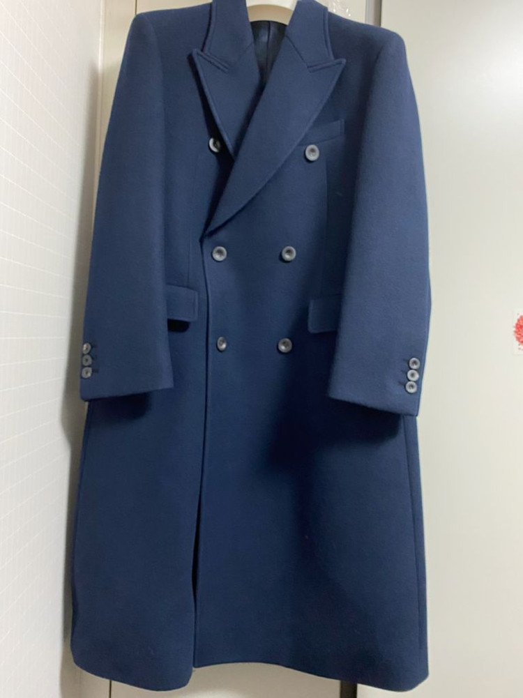 새상품)아틀리에델디오 멜톤 울 더블 코트100M-다크네이비--2