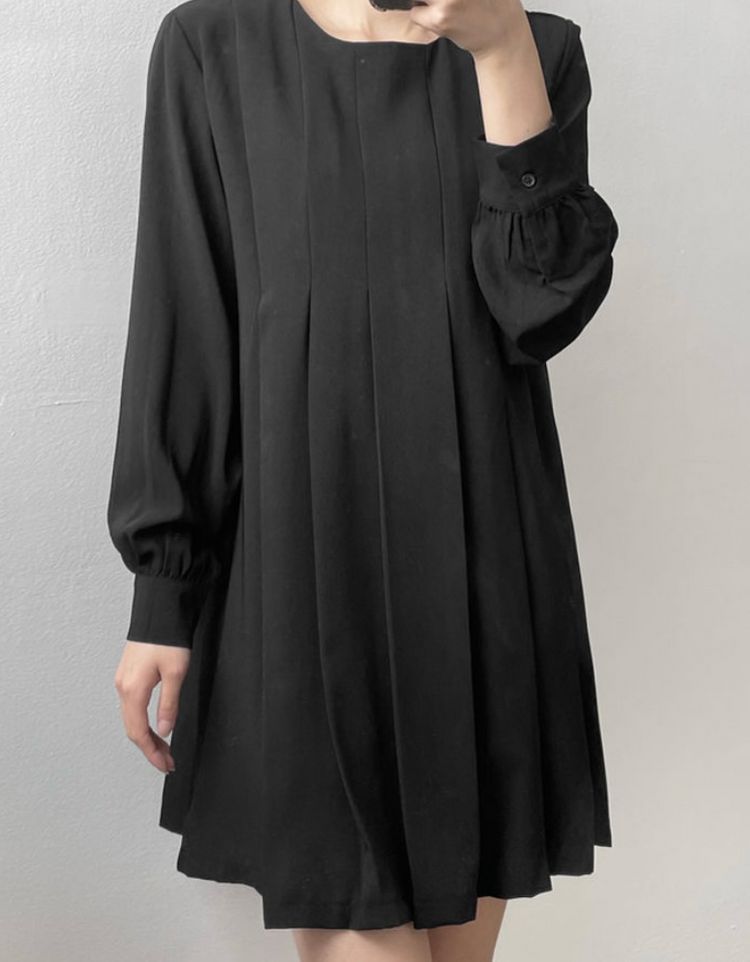 블랙 미니 원피스--3