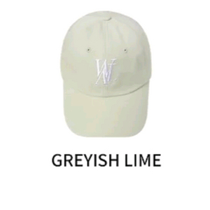 [택달린새상품] 우알롱 시그니처 로고 볼캡 그레이쉬 라임 s