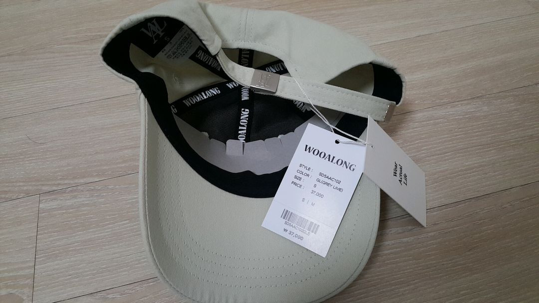 [택달린새상품] 우알롱 시그니처 로고 볼캡 그레이쉬 라임 s 이미지