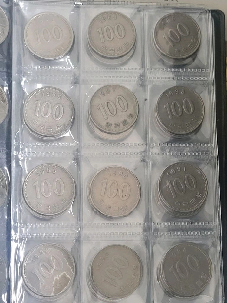 100원 동전 컬렉션 (1970년~2017년) 이미지