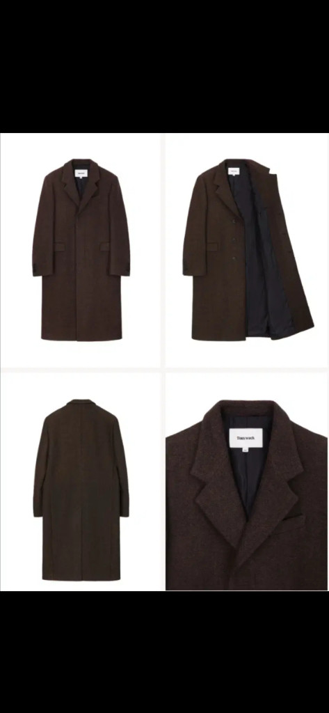 토니웩 헤링본 싱글 브레스티드 코트 새상품 이미지