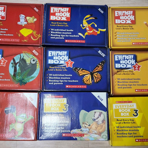 스콜라스틱 에브리데이 북박스. ebb. 레드 블루 옐로우 풀세트. 거의 새책