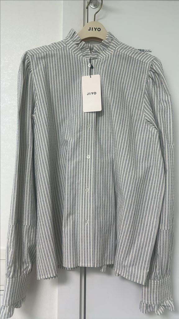 지요 블라우스 체크네이비--3