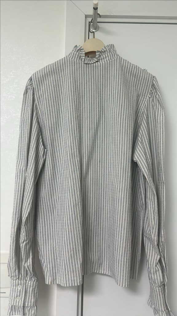 지요 블라우스 체크네이비--4