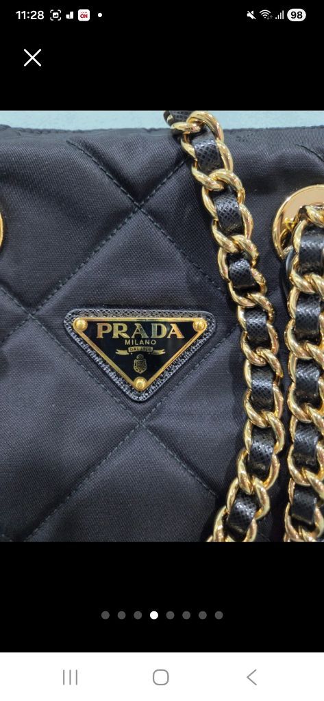 프라다1995 리에디션 퀄팅 체인 숄더백--4